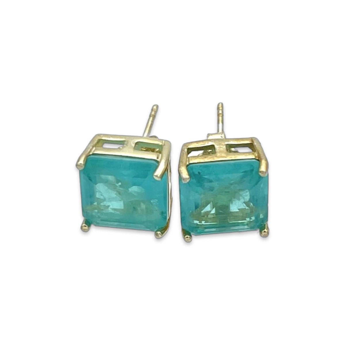 Gold plated earrings with Paraiba