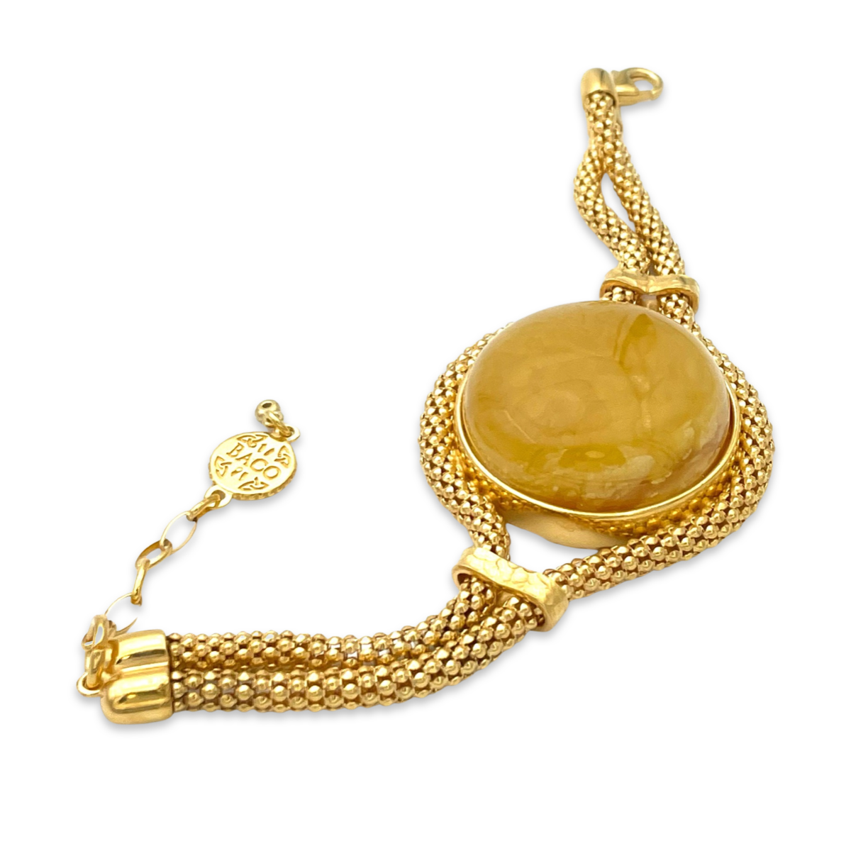 Gold plated amber bracelet