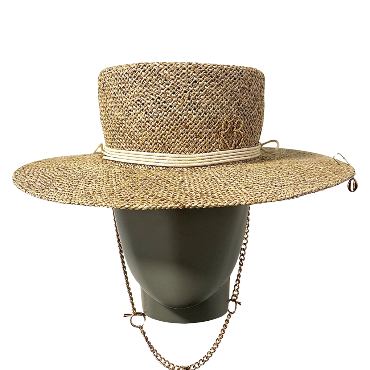 Monogram-embellished Boater Hat