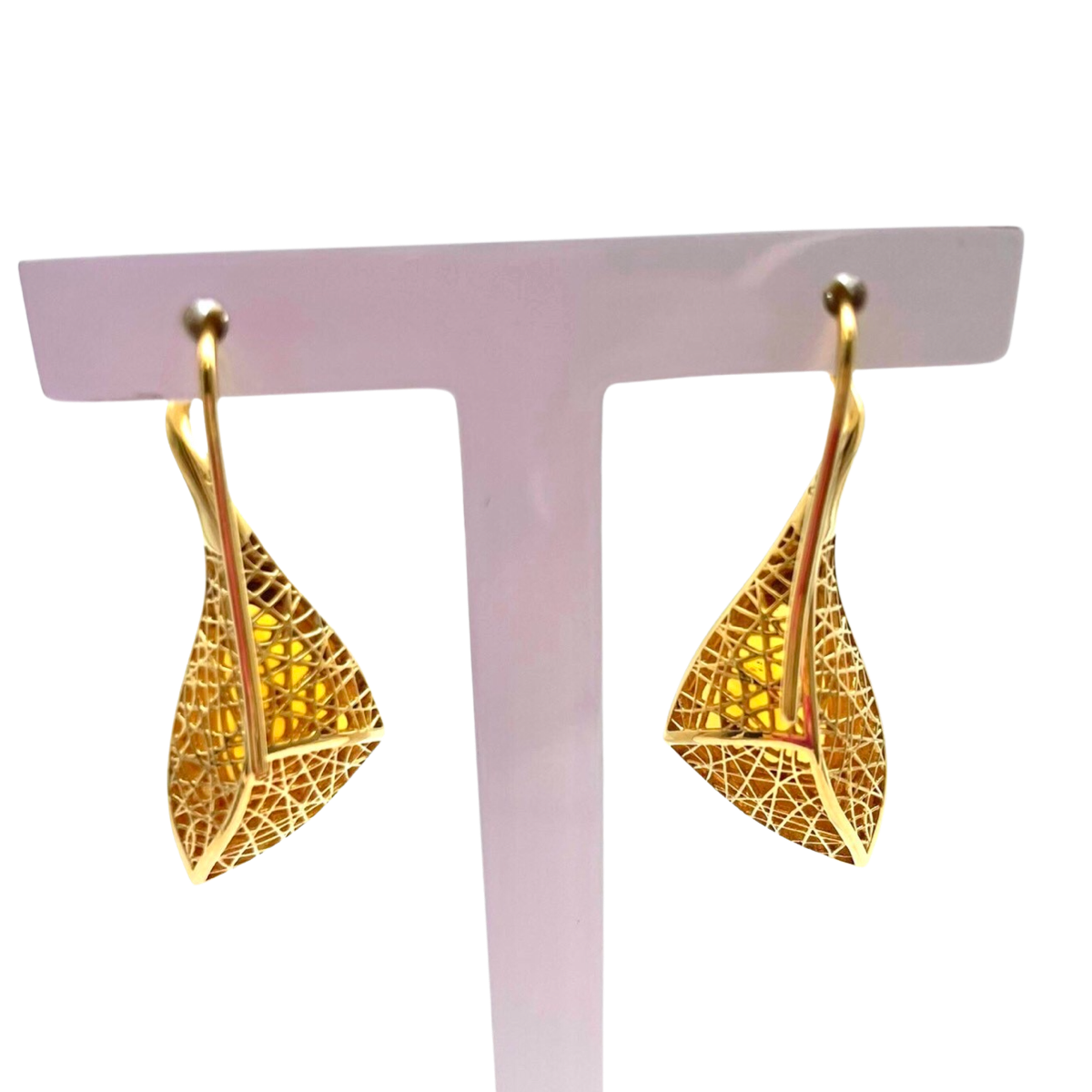 Gold plated amber earrings