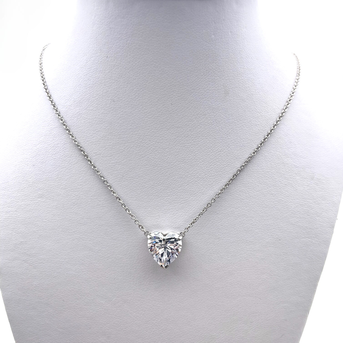 Heart Silver Necklace with zircon