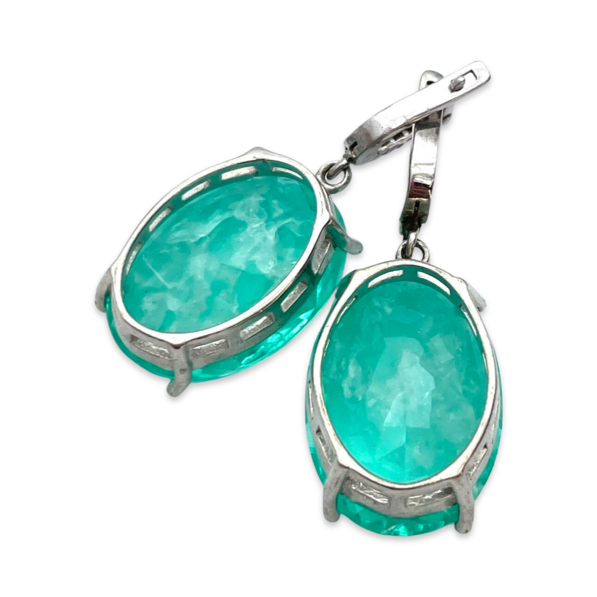 Silver earrings Paraiba