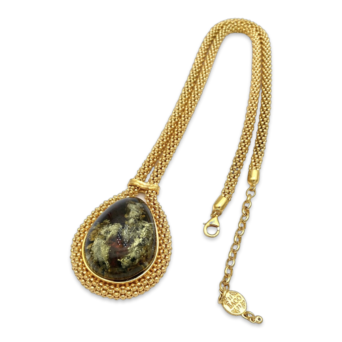 Amber gold plated necklace