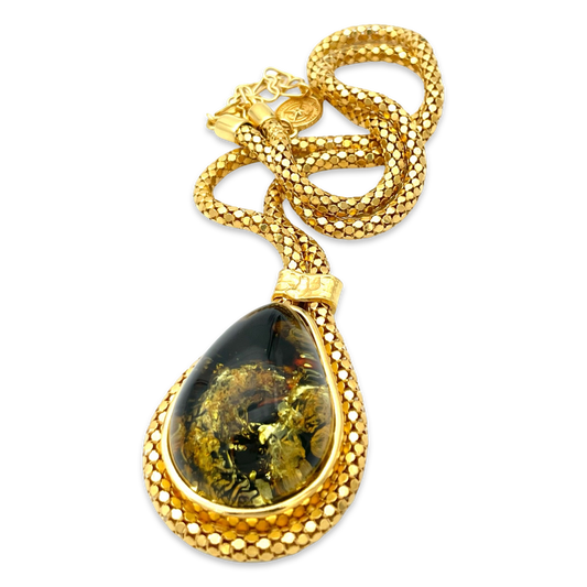 Amber gold plated necklace