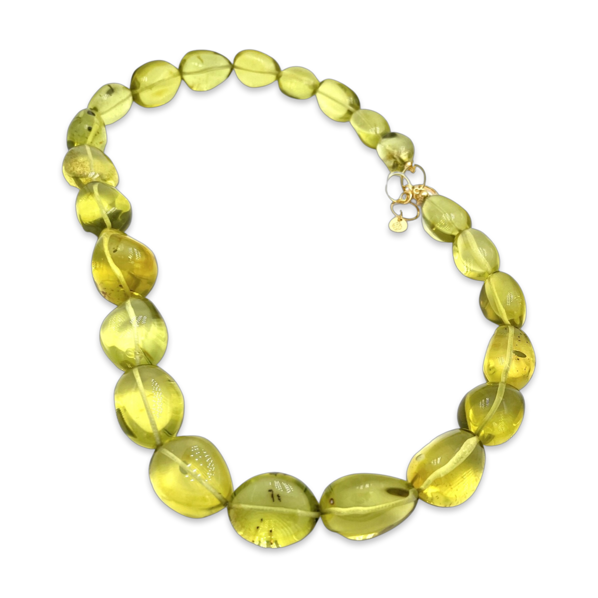 Green amber beads necklace