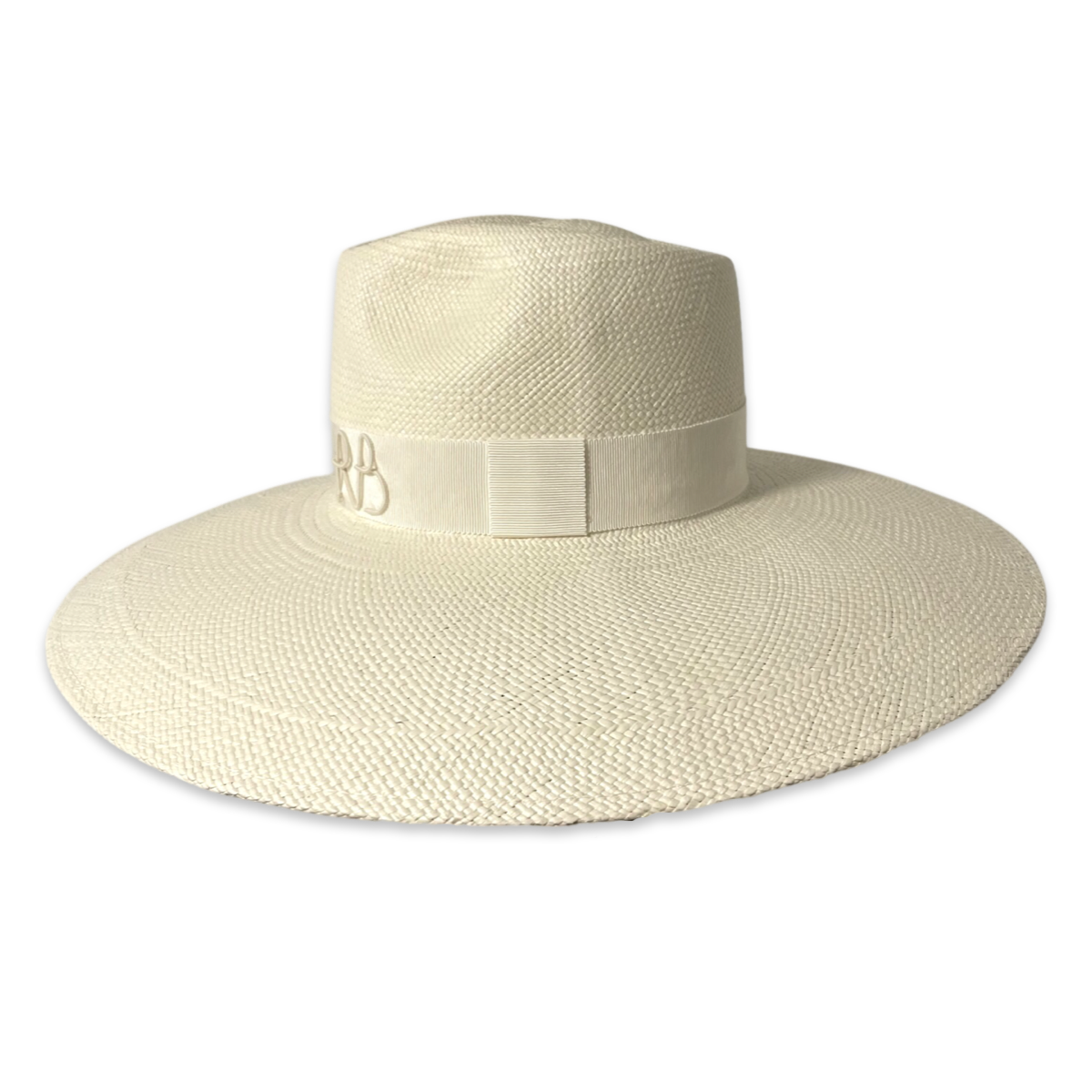 Monogram-embellished Wide Brim Fedora Hat