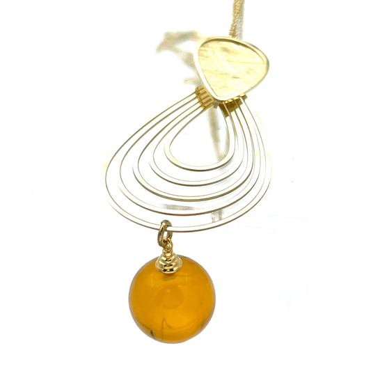 Amber gold plated necklace