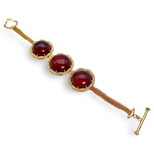 Gold plated amber bracelet