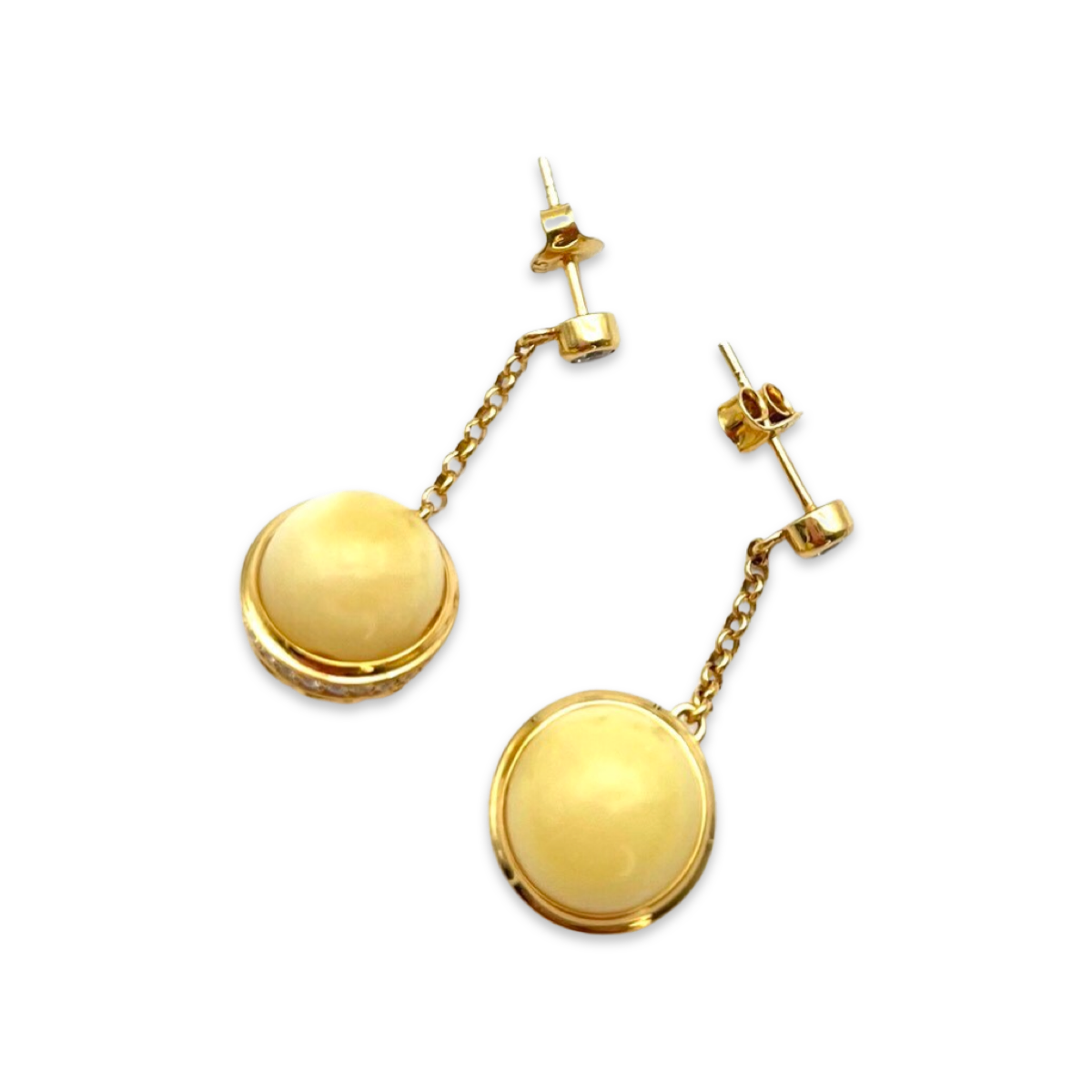 Gold plated amber earrings