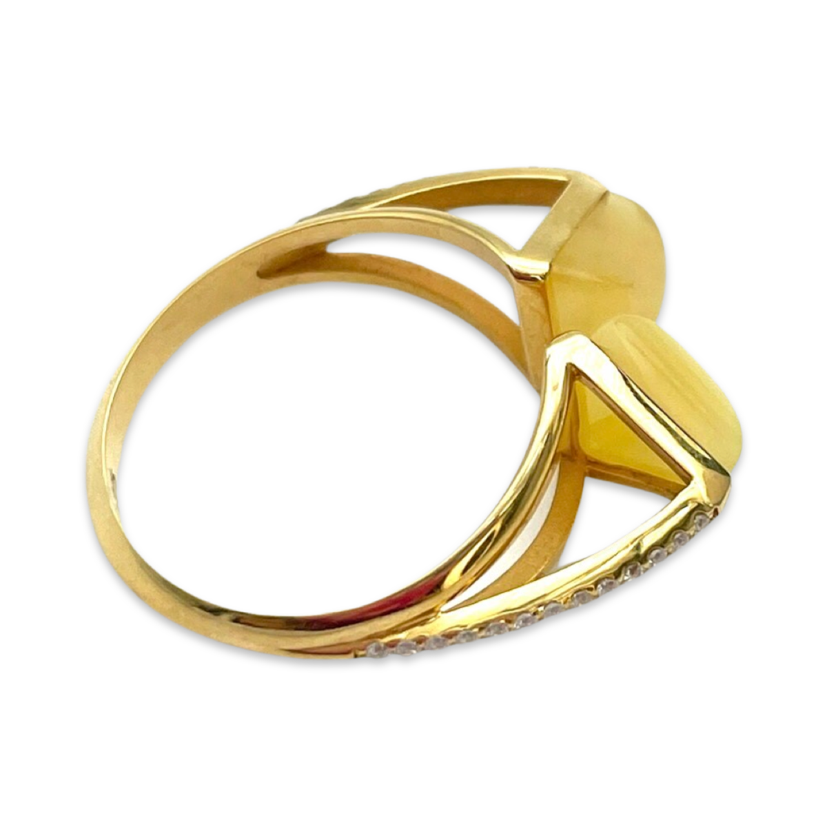 Gold plated amber ring