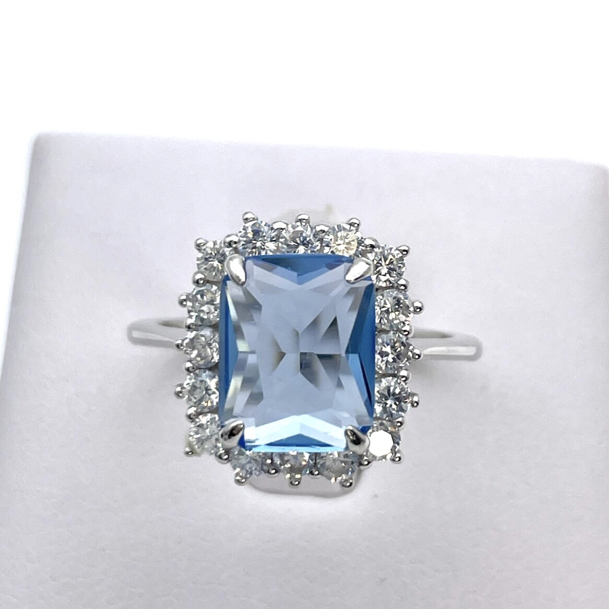 Cushion Cut Silver Ring