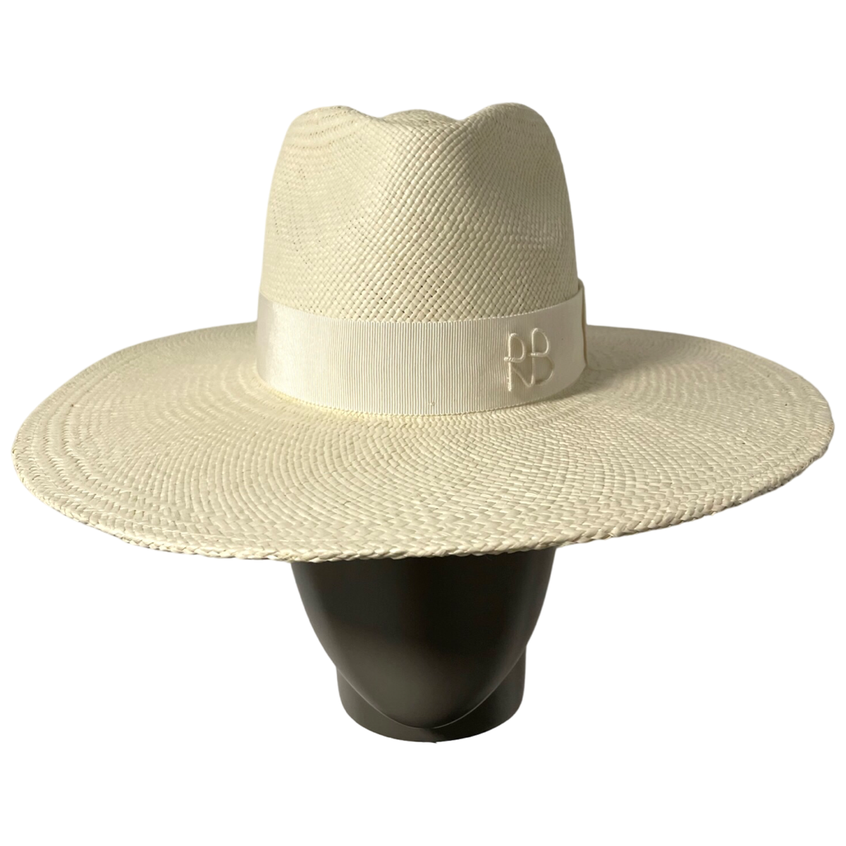 Monogram-embellished Wide Brim Fedora Hat