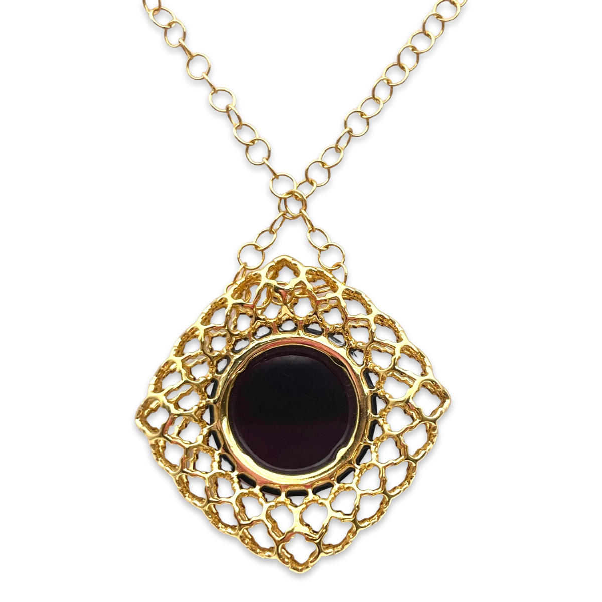 Amber gold plated necklace