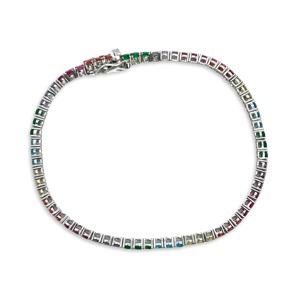 Rainbow Tennis Silver bracelet