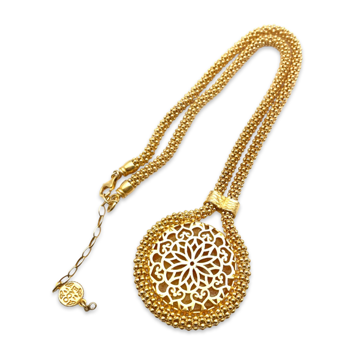 Amber gold plated necklace