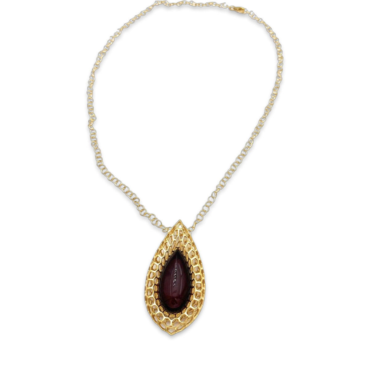 Amber gold plated necklace