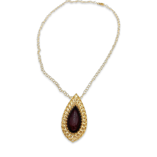 Amber gold plated necklace