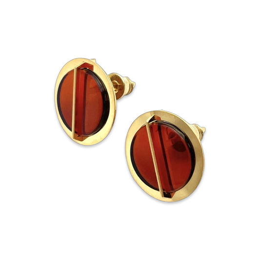 Gold plated amber earrings