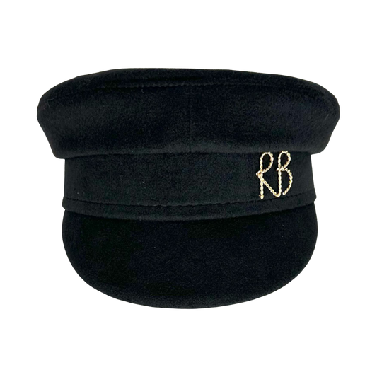 Monogram Embellished Baker Boy Cap