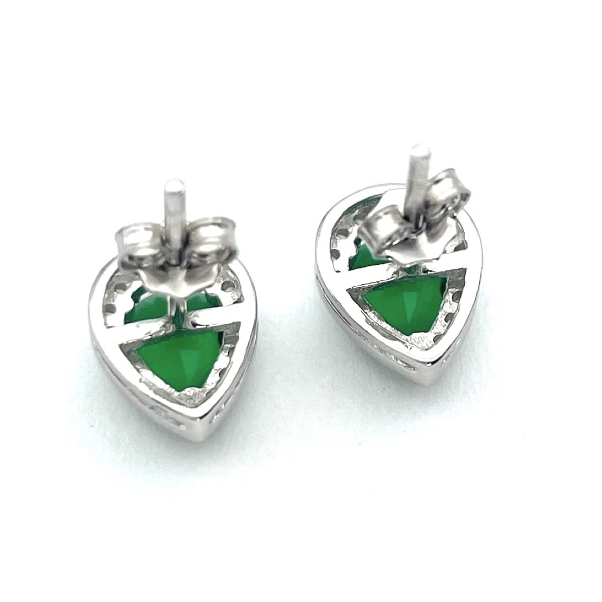 Pear Cut Silver Earrings