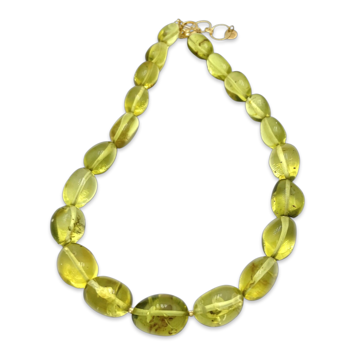 Green amber beads necklace