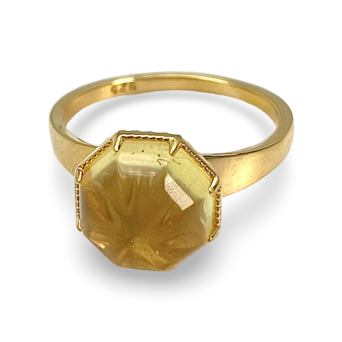 Gold plated amber ring