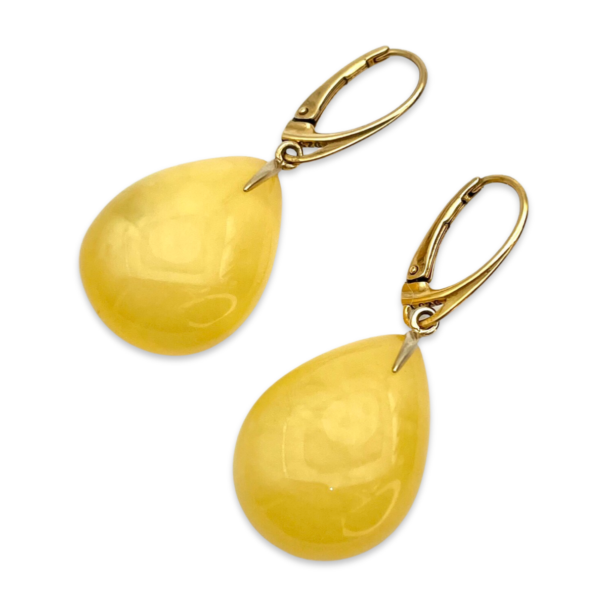 Gold plated amber earrings