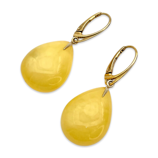 Gold plated amber earrings