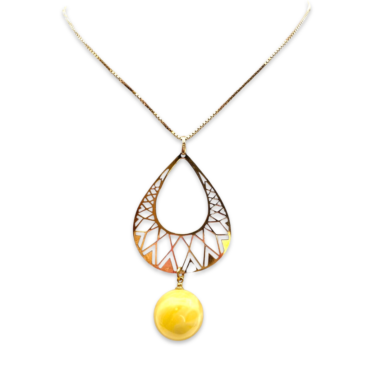 Amber gold plated necklace