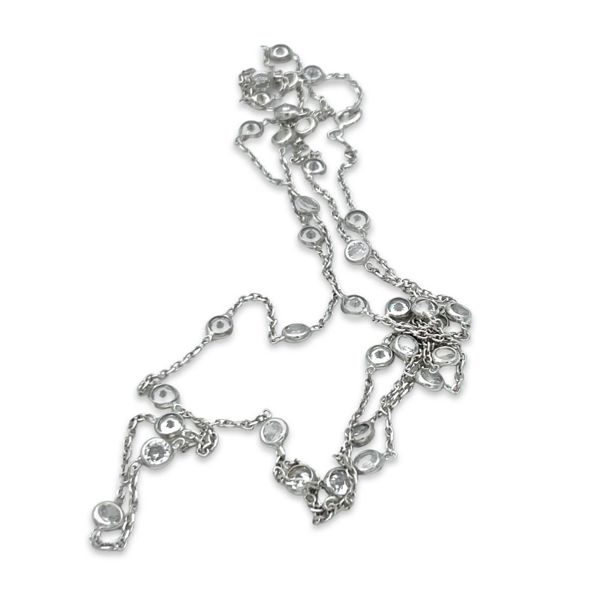 Silver necklace with zircons