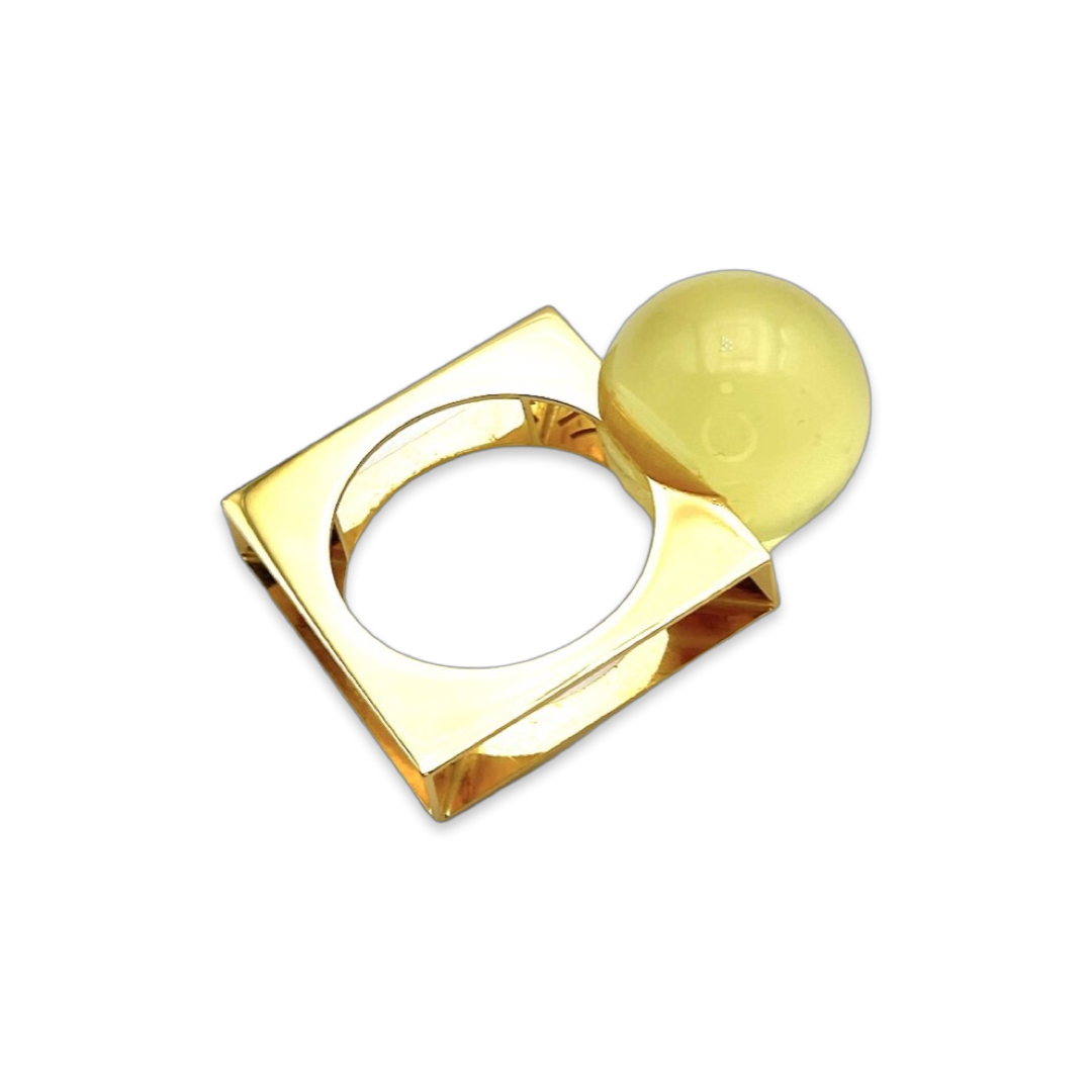 Gold plated amber ring