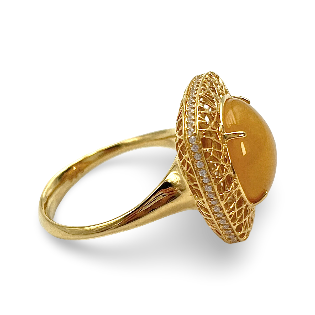 Gold plated amber ring