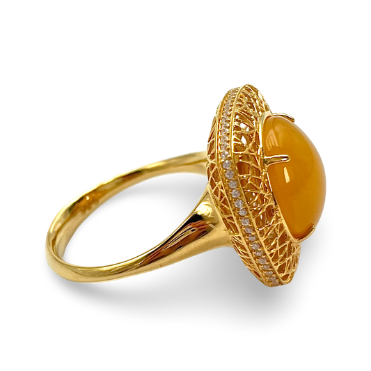 Gold plated amber ring