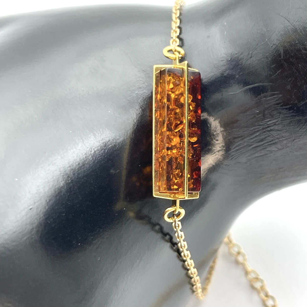 Gold plated amber bracelet