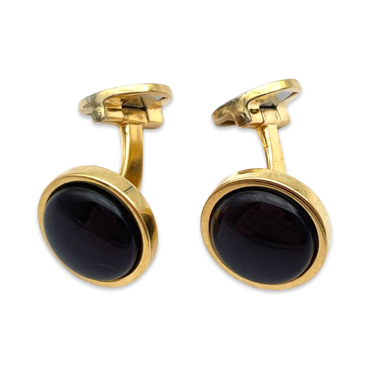 Gold plated amber cufflinks