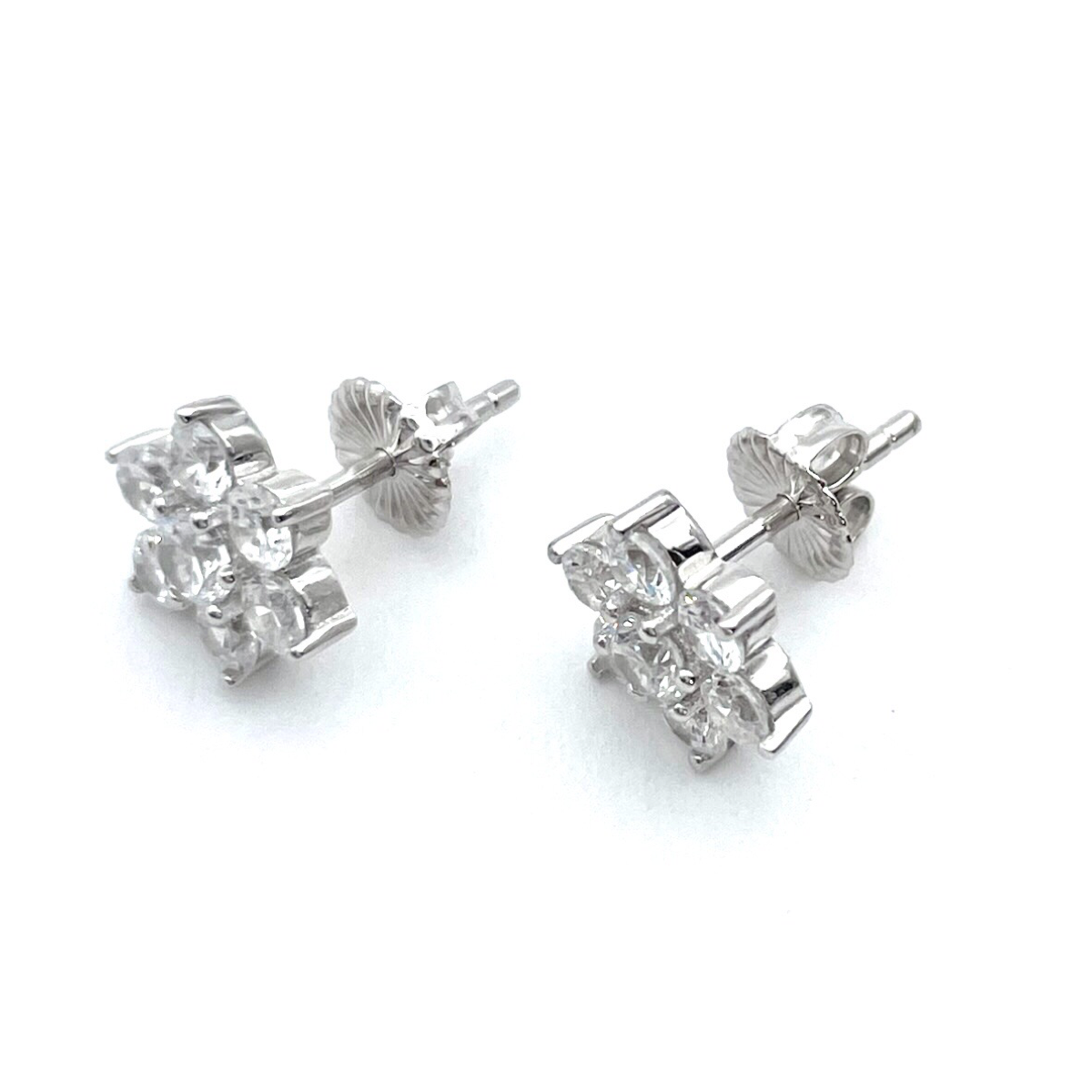 Flower Stud Silver Earrings