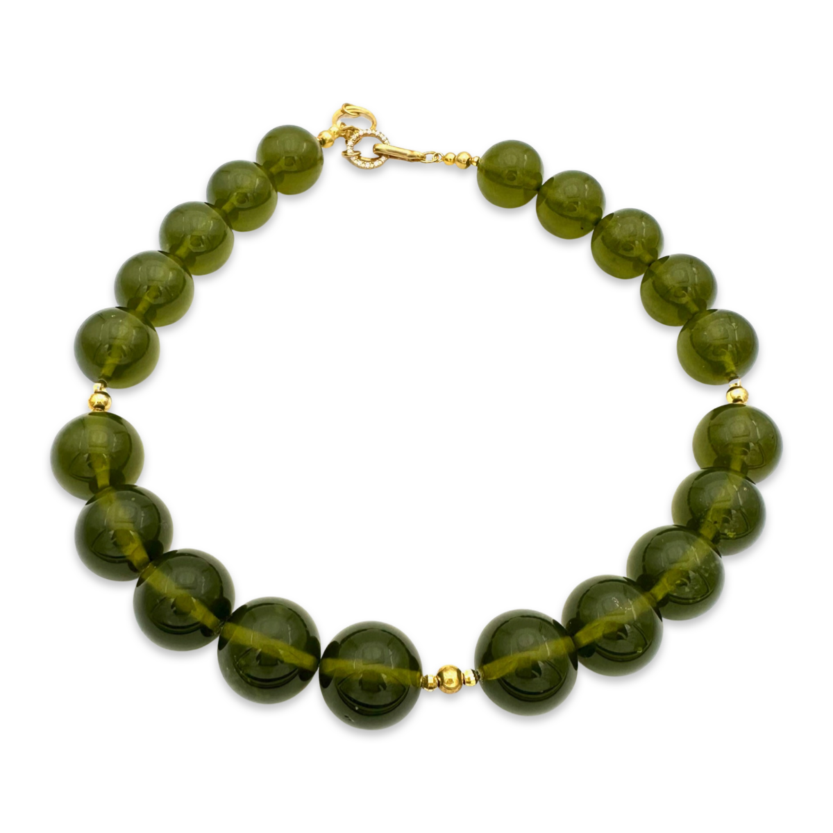 Green amber beads