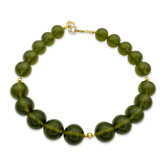 Green amber beads