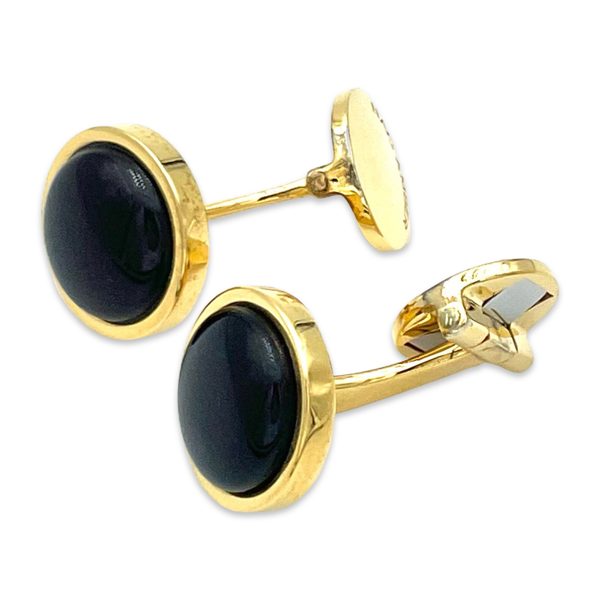 Gold plated amber cufflinks