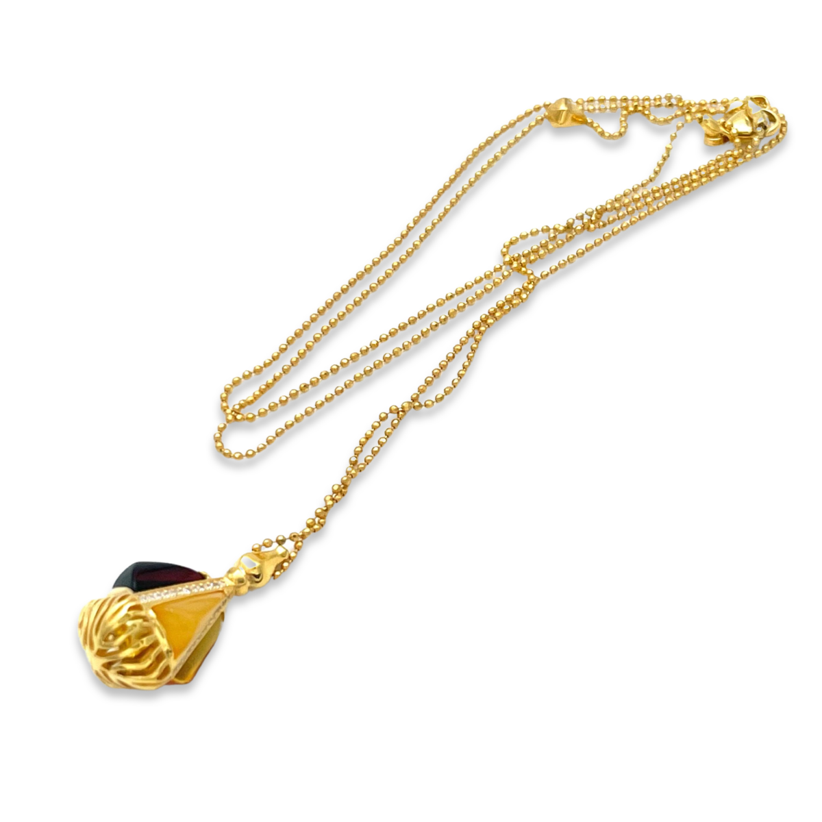 Amber gold plated necklace