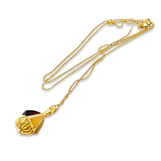 Amber gold plated necklace