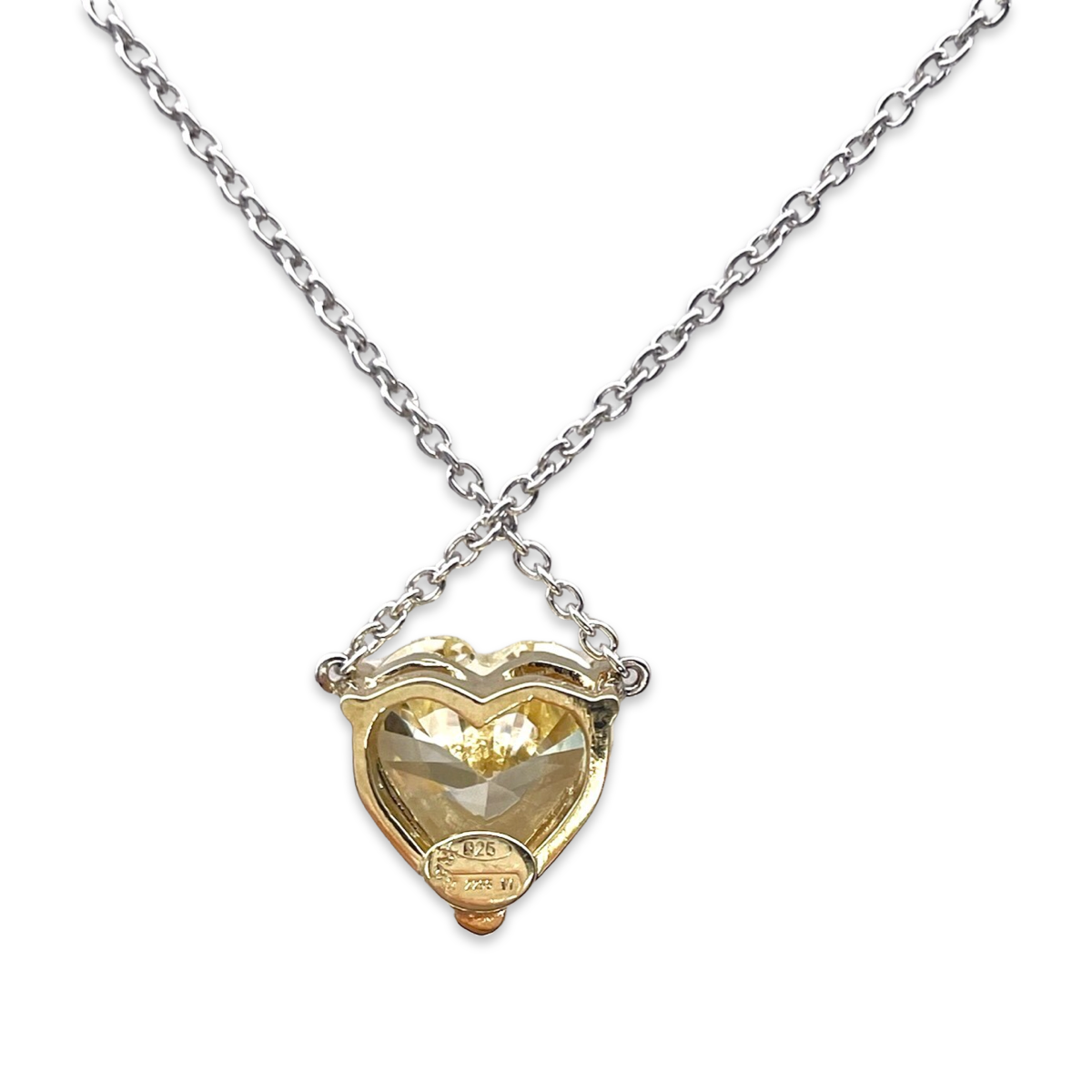 Heart Silver Necklace with zircon