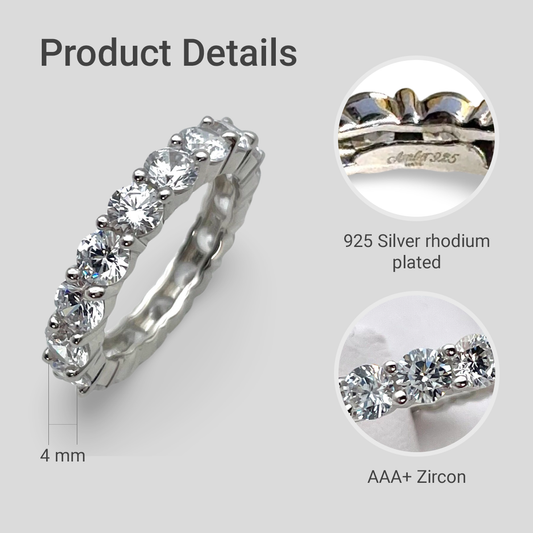 Silver Ring with zircons