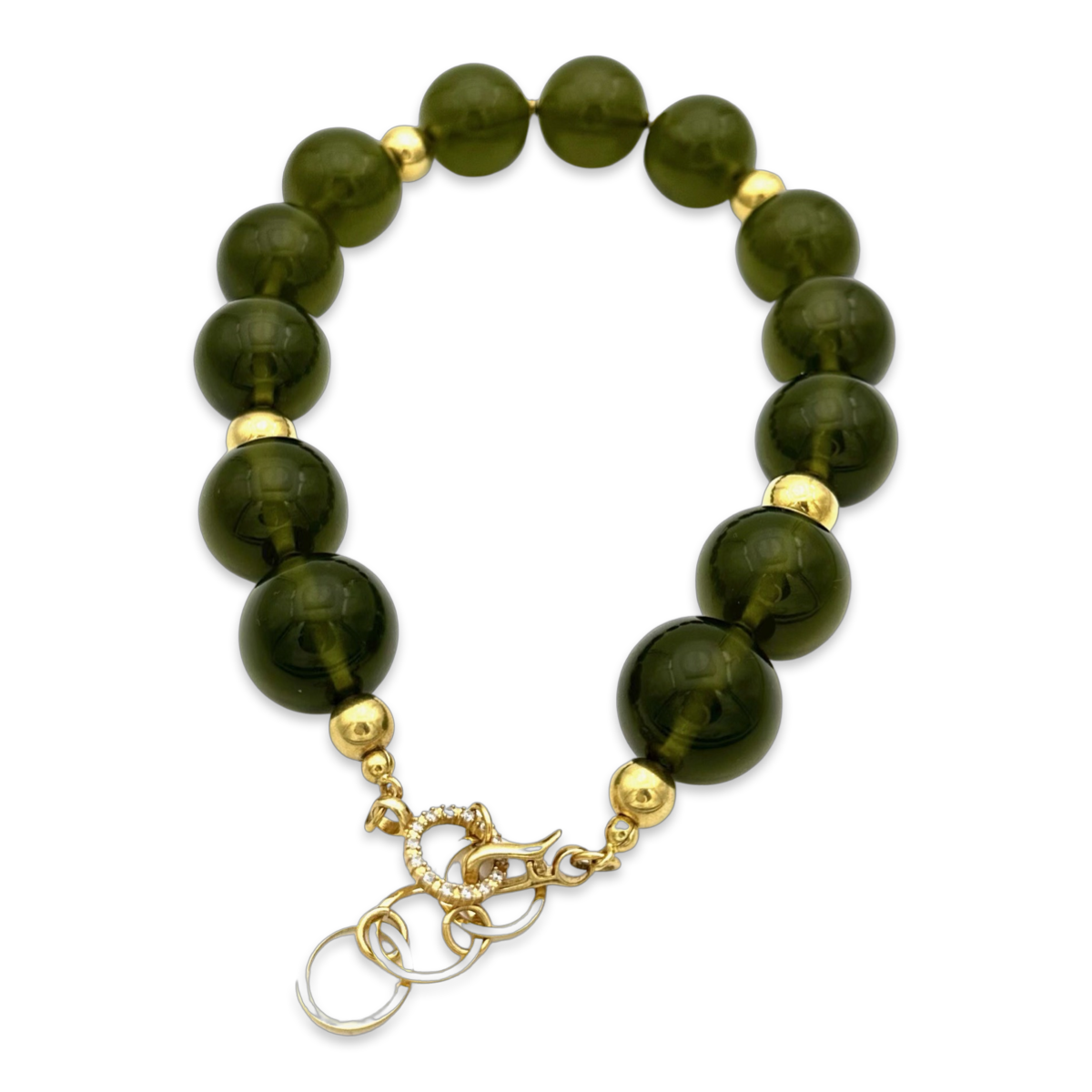 Green amber beads