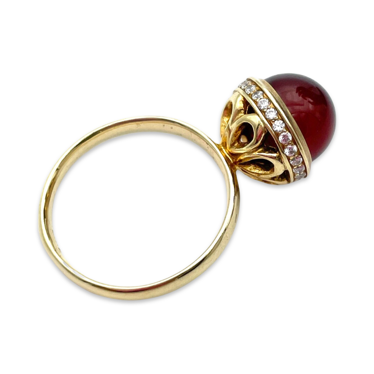 Gold plated amber ring