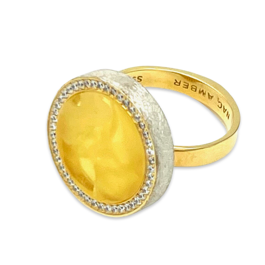 Gold plated amber ring