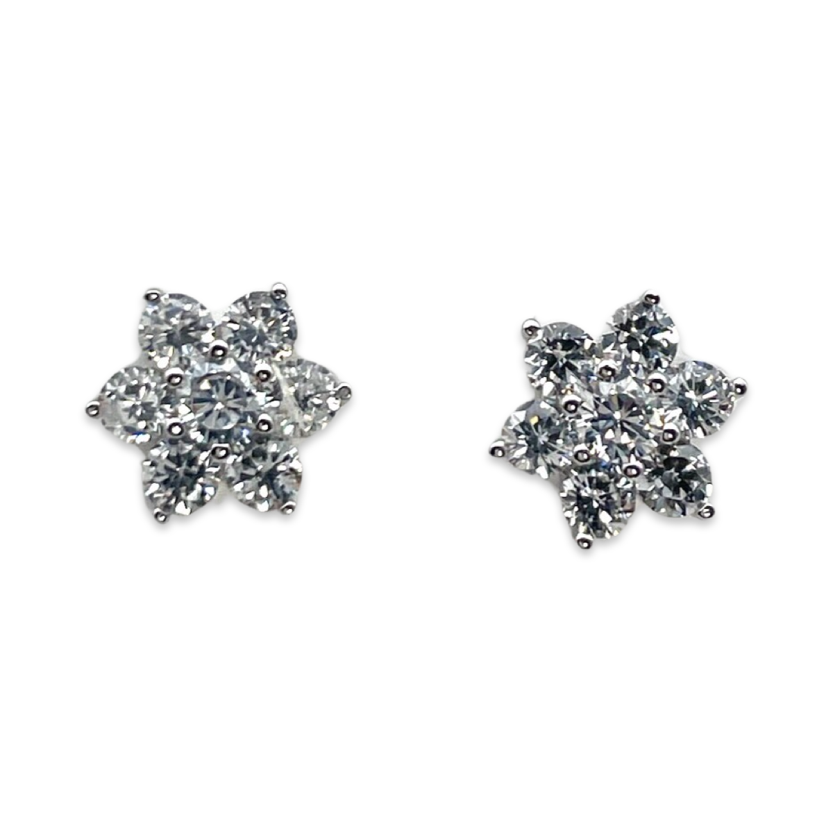 Flower Stud Silver Earrings