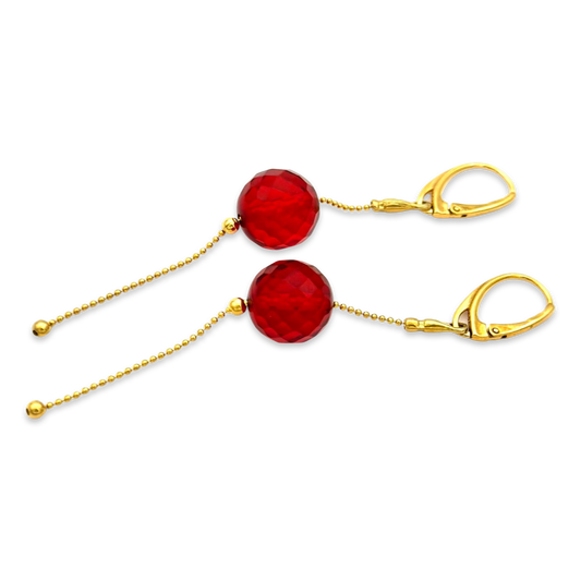 Gold plated amber earrings