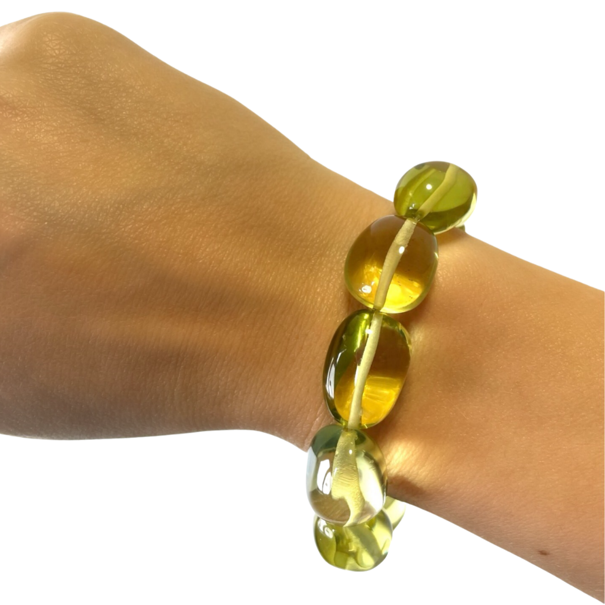 Green amber bracelet