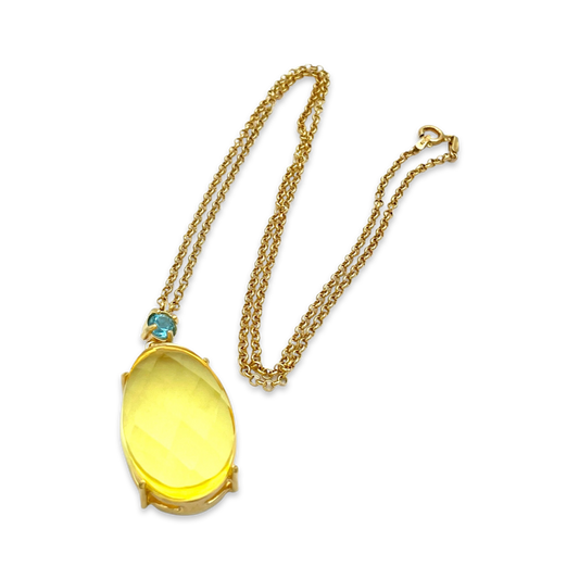 Amber gold plated necklace